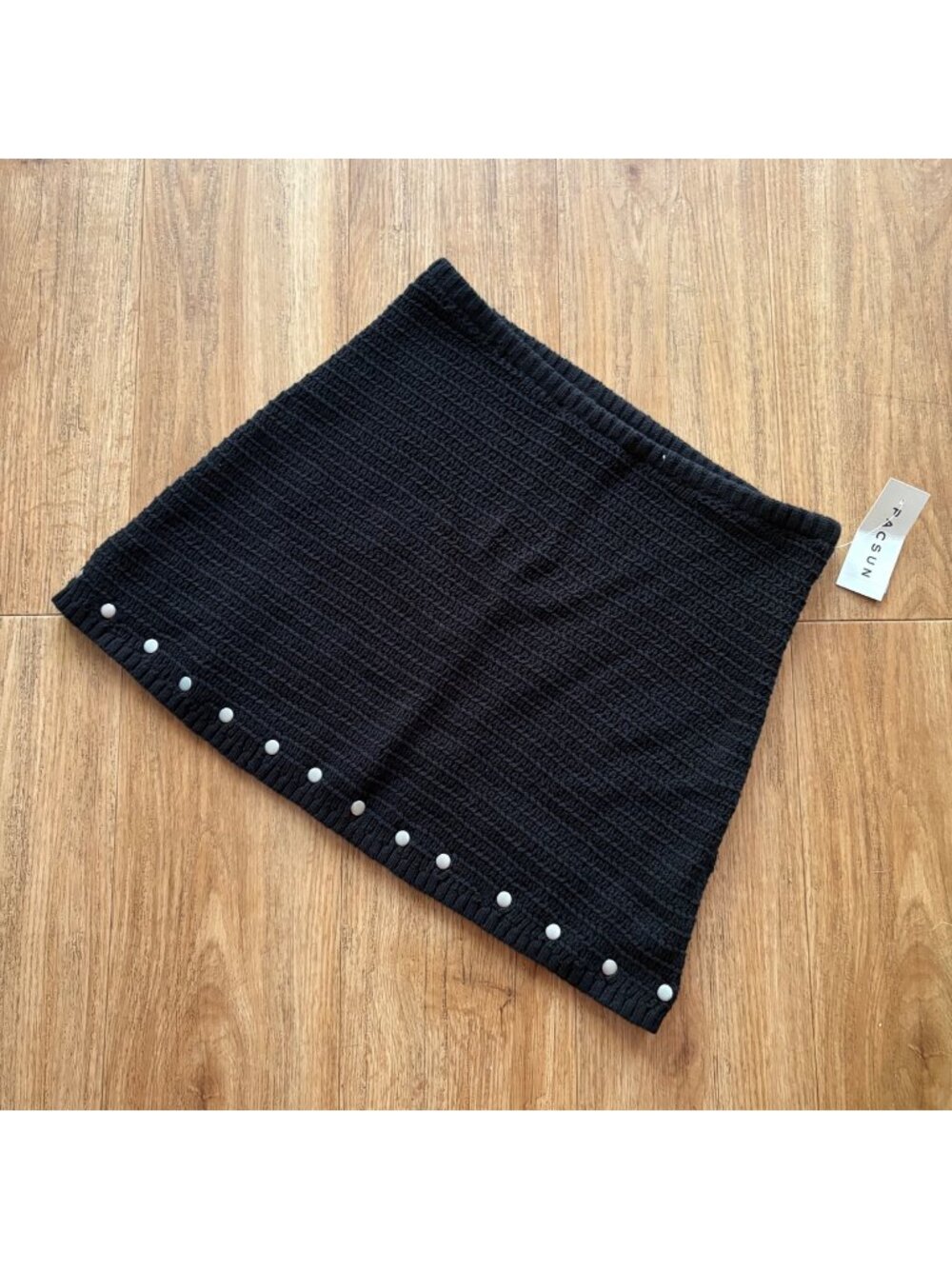 Third Charm PACSUN Mid Rise Crochet Knit Mini Skirt Black NWT Women’s Size S